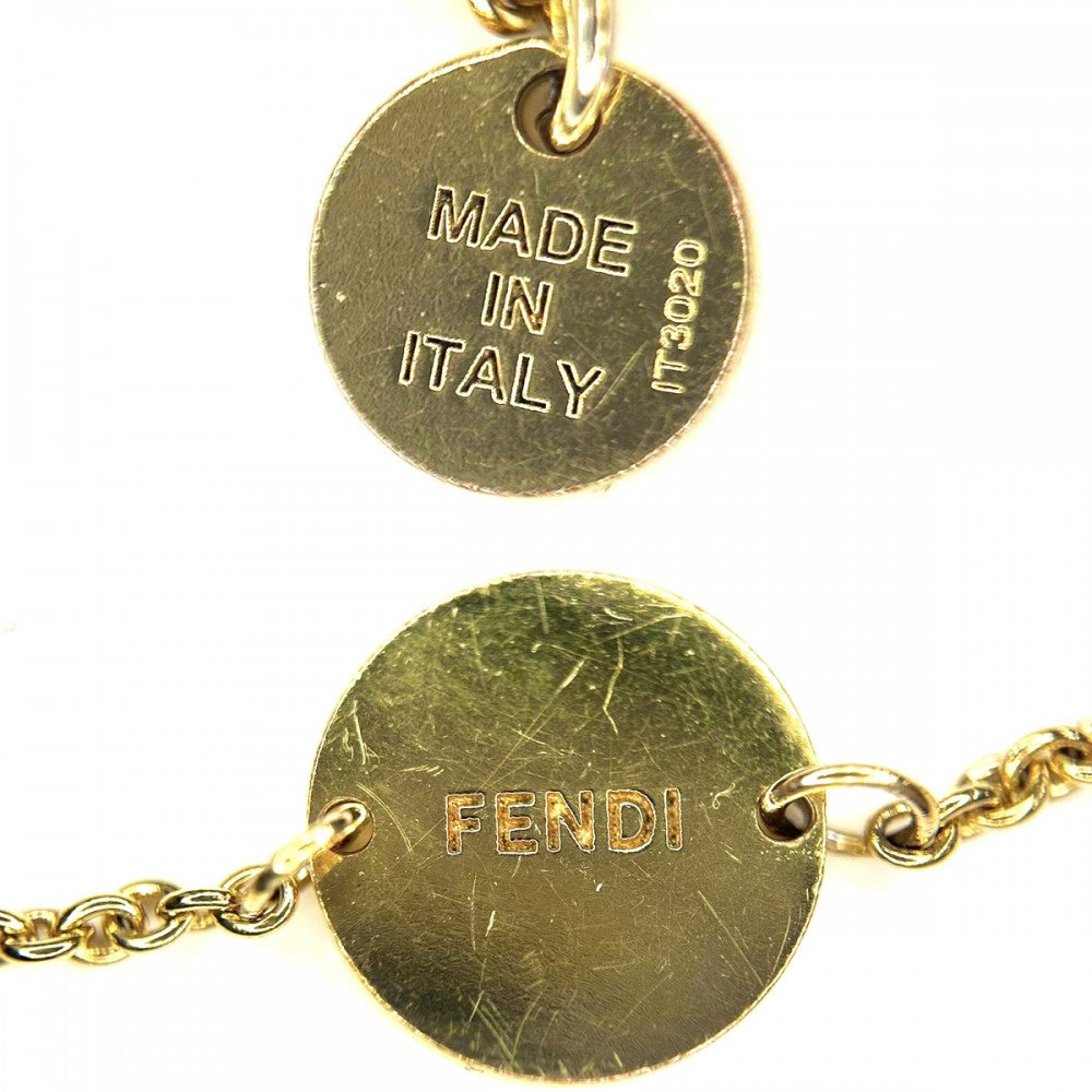 【開店SALE】 FENDI フェンディ ブレスレット エフイズフェンディ アクセサリー ブラス ジルコニアストーン 8AG761 ゴールド レディース 約3.7g【中古品】