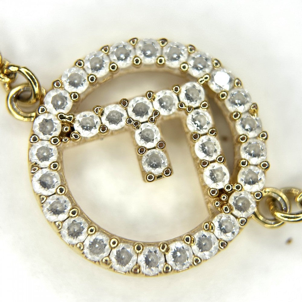 【開店SALE】 FENDI フェンディ ブレスレット エフイズフェンディ アクセサリー ブラス ジルコニアストーン 8AG761 ゴールド レディース 約3.7g【中古品】