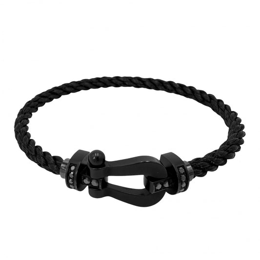 FRED フレッド ブレスレット フォース10 ラージモデル ジュエリー アクセサリー チタン ブラックダイヤモンド0.32ct ブラック 黒 ユニセックス 約5.6g【中古品】