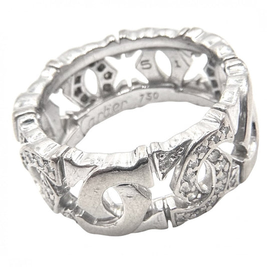 【開店SALE】 CARTIER カルティエ 指輪 アントルラセ ジュエリー アクセサリー 18金WG Au750 メンズ レディース K18ホワイトゴールド ダイヤモンド 約10号 ユニセックス 約8.3g【中古品】