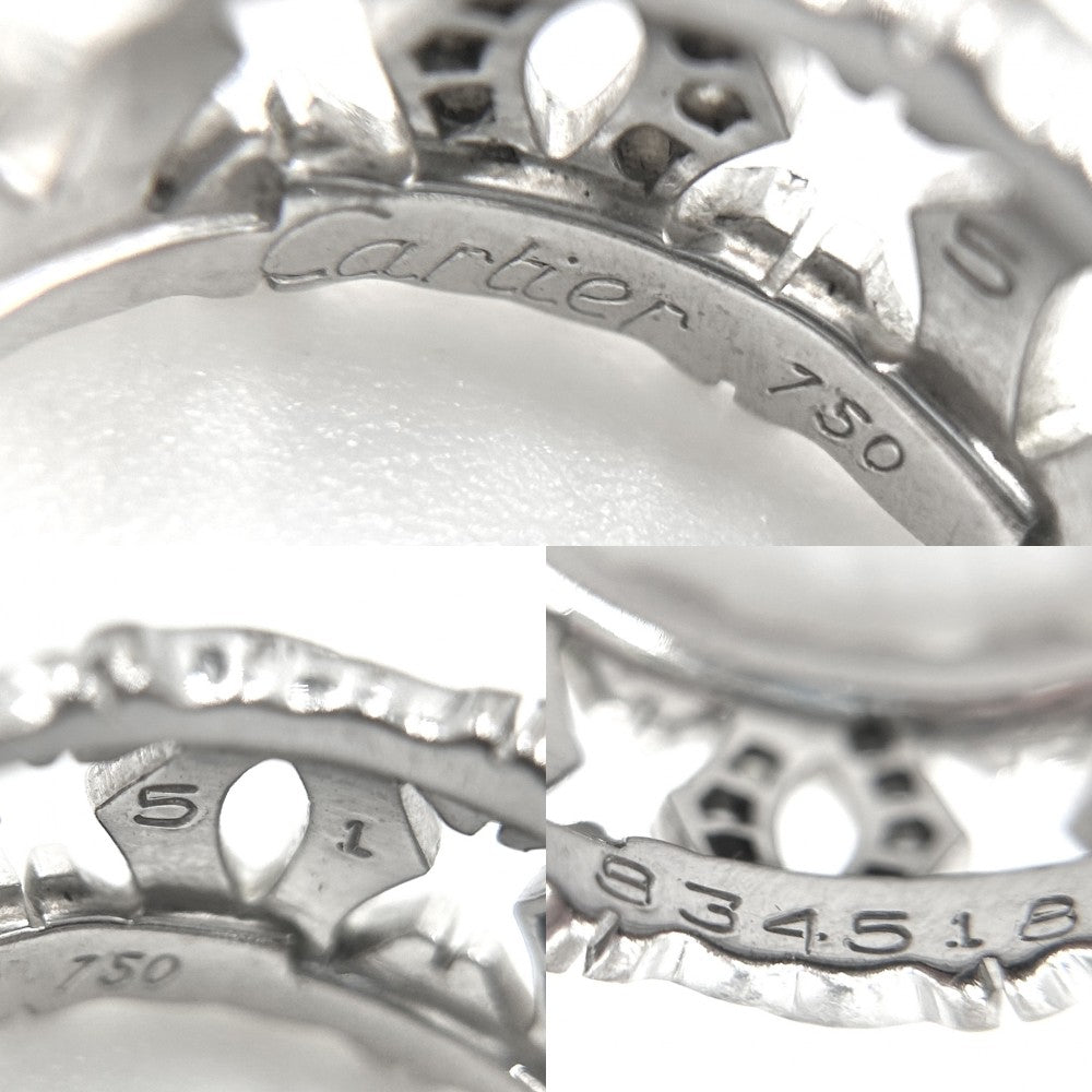 CARTIER カルティエ 指輪 アントルラセ ジュエリー アクセサリー 18金WG Au750 メンズ レディース K18ホワイトゴールド ダイヤモンド 約10号 ユニセックス 約8.3g【中古品】