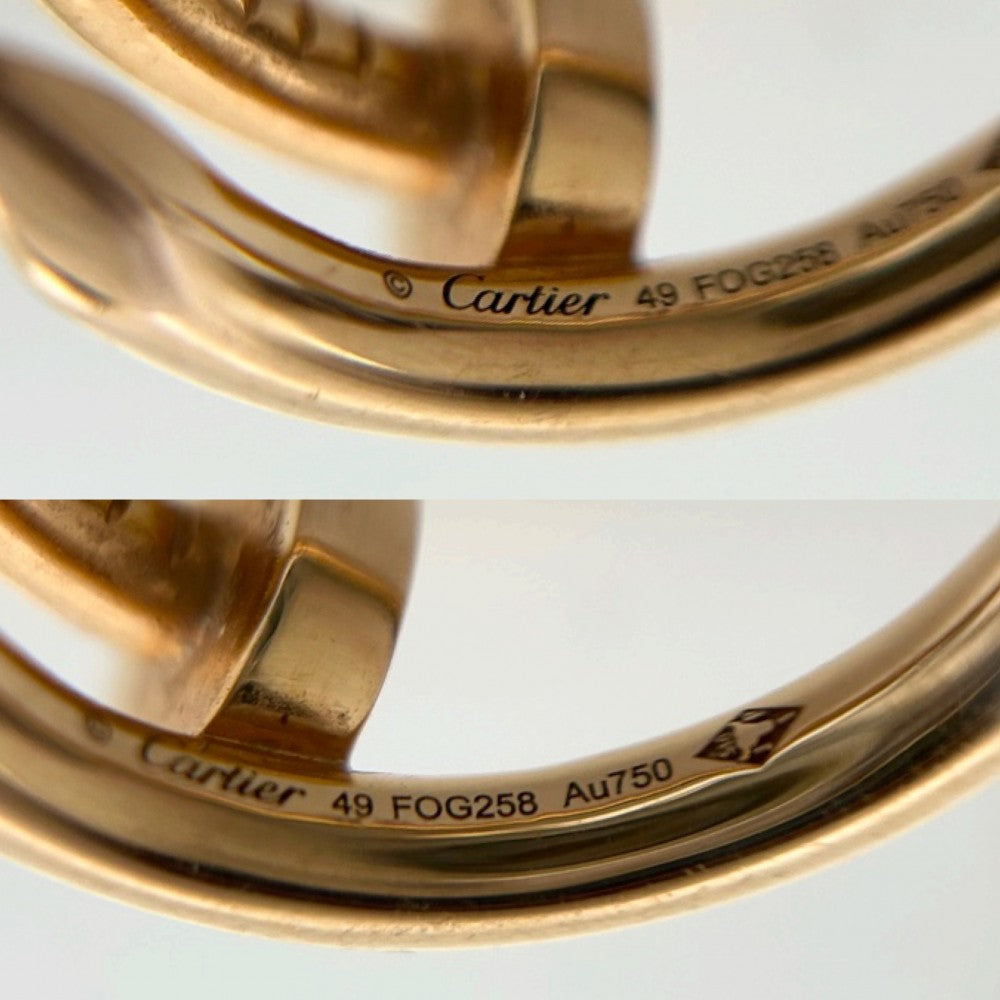 【開店SALE】 CARTIER カルティエ 指輪 ジュストアンクル リング アクセサリー ジュエリー 18金PG Au750 釘 49サイズ K18ピンクゴールド 約4号 レディース 約7.6g【中古品】