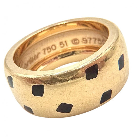 CARTIER カルティエ 指輪 パンテール ラッカーリング ジュエリー アクセサリー 750 パンサー K18ゴールド 約11号 ゴールド ブラック 黒 レディース【中古品】