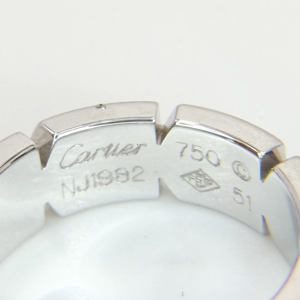 【開店SALE】 CARTIER カルティエ 指輪 タンク フランセーズ リング ジュエリー アクセサリー 51サイズ Au750 18金WG K18ホワイトゴールド ダイヤモンド 約11号 レディース 約8.6g【中古品】