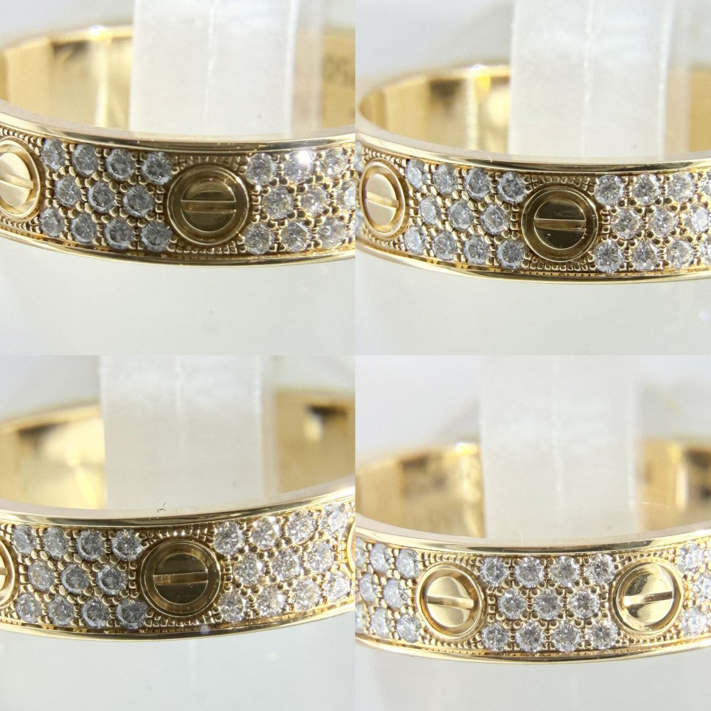 CARTIER カルティエ 指輪 ラブリング スモール パヴェ アクセサリー ジュエリー 18金YG Au750 K18イエローゴールド ダイヤモンド88石計0.31ctct 約15号 メンズ 約4.7g【中古品】