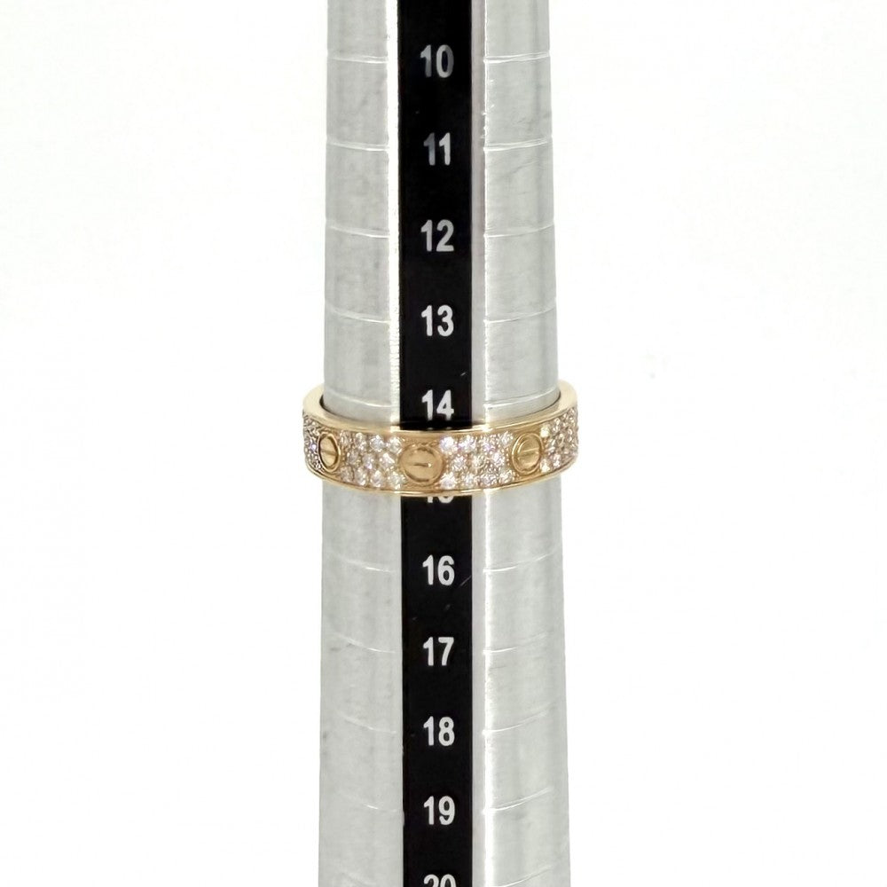 CARTIER カルティエ 指輪 ラブリング スモール パヴェ アクセサリー ジュエリー 18金YG Au750 K18イエローゴールド ダイヤモンド88石計0.31ctct 約15号 メンズ 約4.7g【中古品】