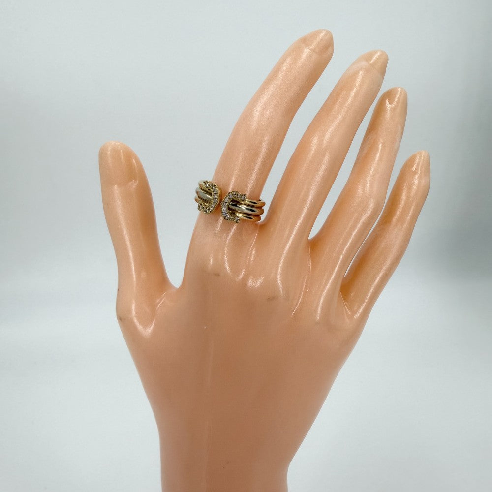 CARTIER カルティエ 指輪 ドゥーブルC 2C スリーカラー アクセサリー ジュエリー 18金YG/WG/PG Au750 サイズ50 K18イエローゴールド K18ホワイトゴールド K18ピンクゴールド ダイヤモンド 約10号 メンズ 約4.8g【中古品】