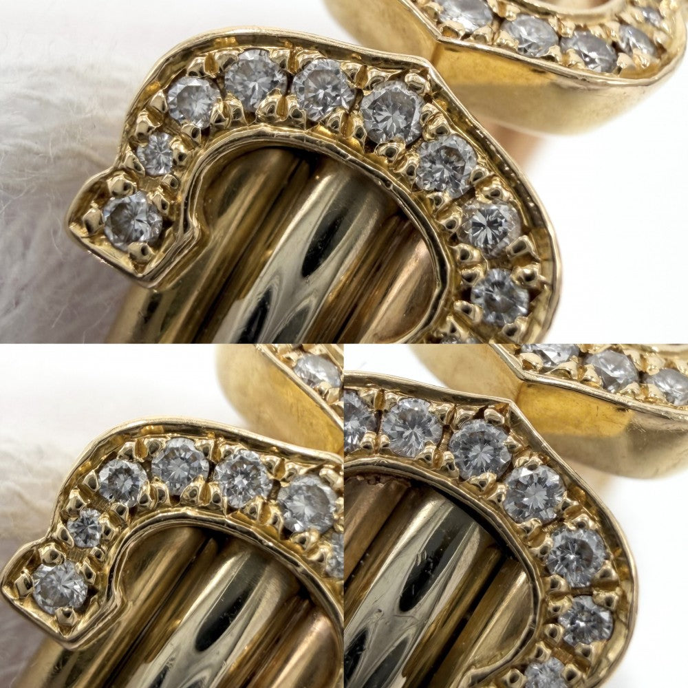 CARTIER カルティエ 指輪 ドゥーブルC 2C スリーカラー アクセサリー ジュエリー 18金YG/WG/PG Au750 サイズ50 K18イエローゴールド K18ホワイトゴールド K18ピンクゴールド ダイヤモンド 約10号 メンズ 約4.8g【中古品】
