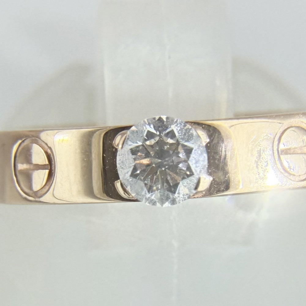 CARTIER カルティエ 指輪 ラブリング ソリテール ジュエリー アクセサリー 18金PG Au750 47サイズ K18ピンクゴールド ダイヤモンド0.28ct 約7号 レディース 約3.8g【中古品】
