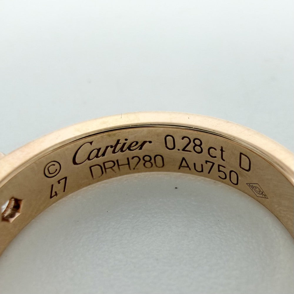 CARTIER カルティエ 指輪 ラブリング ソリテール ジュエリー アクセサリー 18金PG Au750 47サイズ K18ピンクゴールド ダイヤモンド0.28ct 約7号 レディース 約3.8g【中古品】
