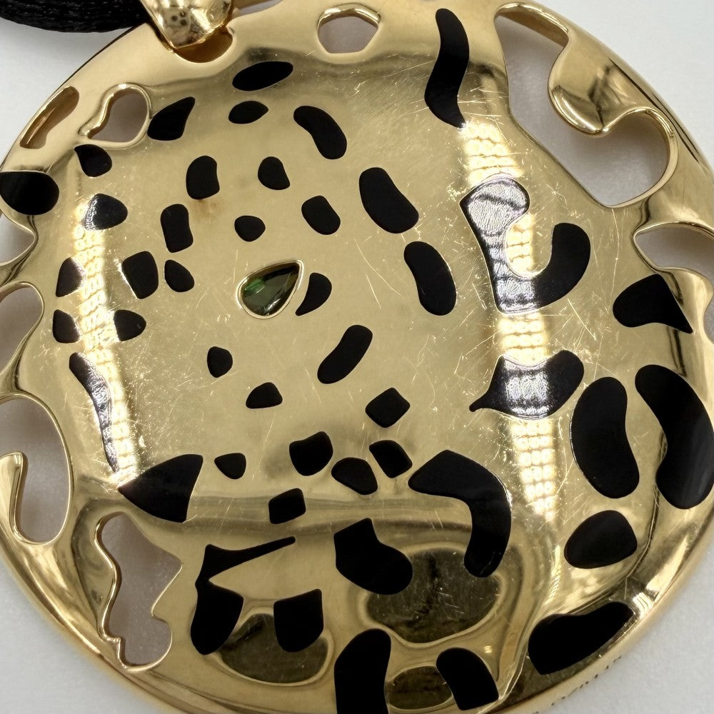 CARTIER カルティエ ネックレス パンテール ペラージュ ジュエリー アクセサリー ペンダント パンサーモチーフ 18金YG Au750 K18イエローゴールド ツァボライト レディース 約16.9g【中古品】