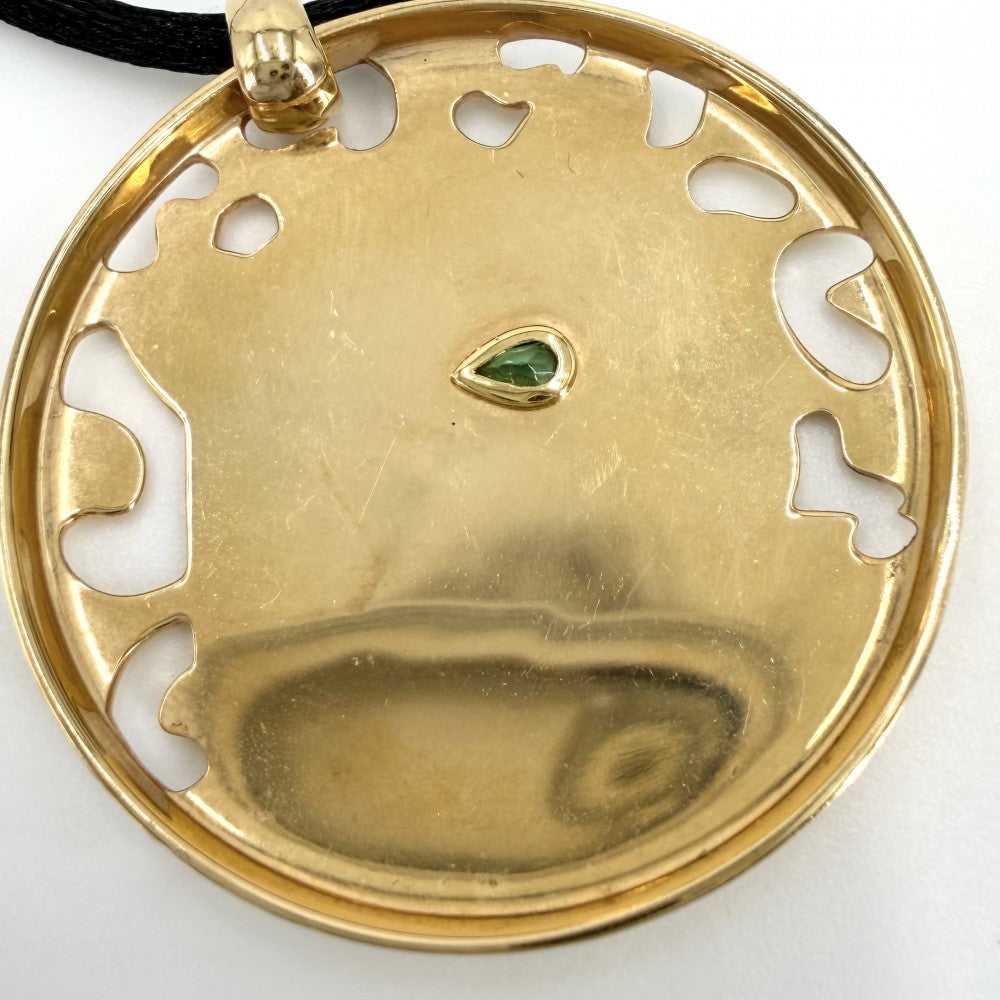 CARTIER カルティエ ネックレス パンテール ペラージュ ジュエリー アクセサリー ペンダント パンサーモチーフ 18金YG Au750 K18イエローゴールド ツァボライト レディース 約16.9g【中古品】