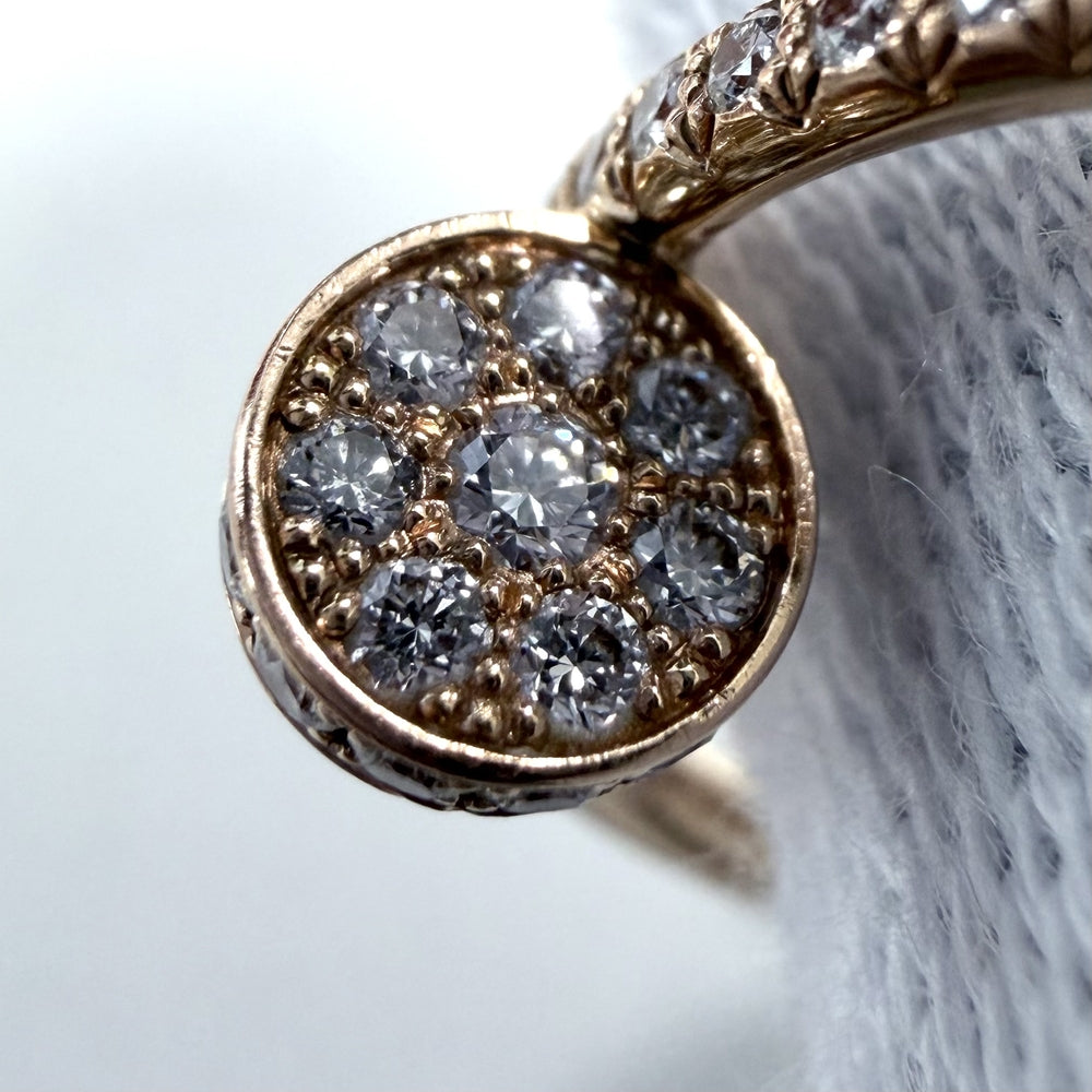 CARTIER カルティエ 指輪 ジュストアンクル リング アクセサリー ジュエリー セミパヴェ 18金PG Au750 釘 61サイズ K18ピンクゴールド ダイヤモンド 約21号 ゴールド レディース 約3.2g【中古品】