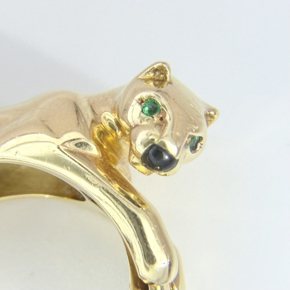 CARTIER カルティエ 指輪 パンテール トリニティ スリーカラー 18金YG/PG/WG パンサー K18イエローゴールド K18ホワイトゴールド K18ピンクゴールド エメラルド 約13号 レディース 約12.4g【中古品】