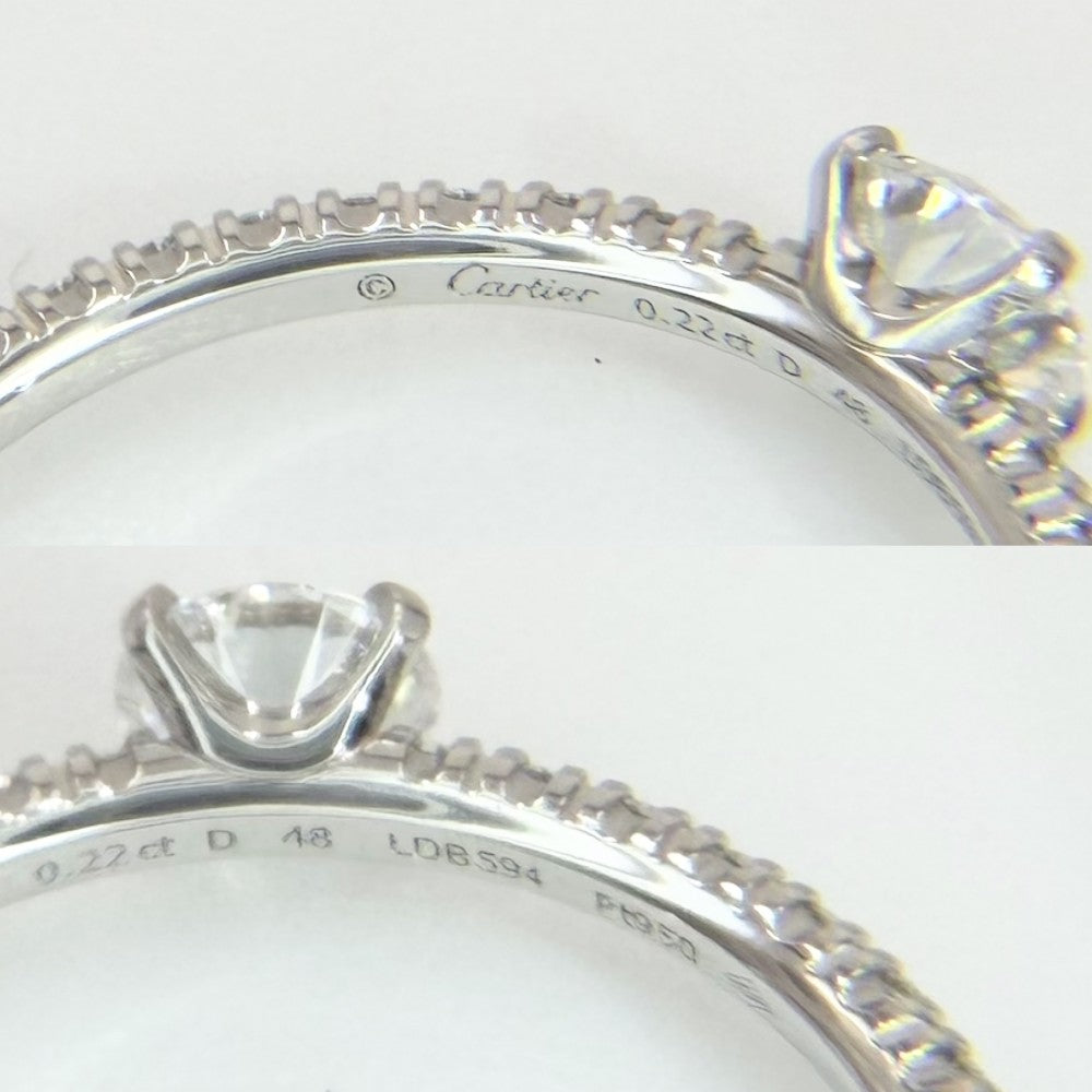【開店SALE】 CARTIER カルティエ 指輪 エタンセル ドゥ カルティエ ソリテールリング ジュエリー アクセサリー 48サイズ Pt950プラチナ ダイヤモンド0.22ct 約8号 N4744248 レディース 約1.7g【中古品】