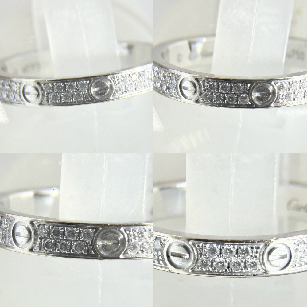 CARTIER カルティエ 指輪 ミニラブリング パヴェ ジュエリー アクセサリー LOVE 18金WG Au750 46サイズ K18ホワイトゴールド ダイヤモンド 約6号 B4218200 レディース 約2.0g【中古品】
