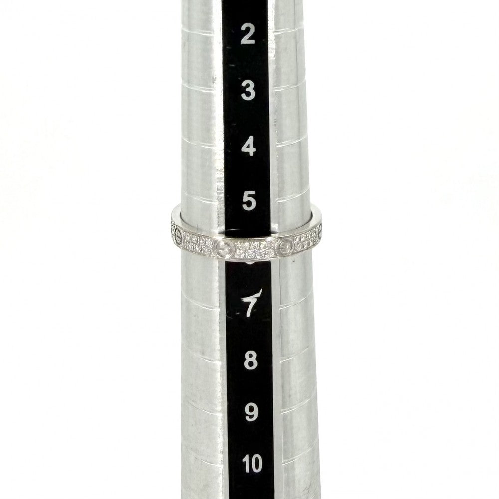CARTIER カルティエ 指輪 ミニラブリング パヴェ ジュエリー アクセサリー LOVE 18金WG Au750 46サイズ K18ホワイトゴールド ダイヤモンド 約6号 B4218200 レディース 約2.0g【中古品】