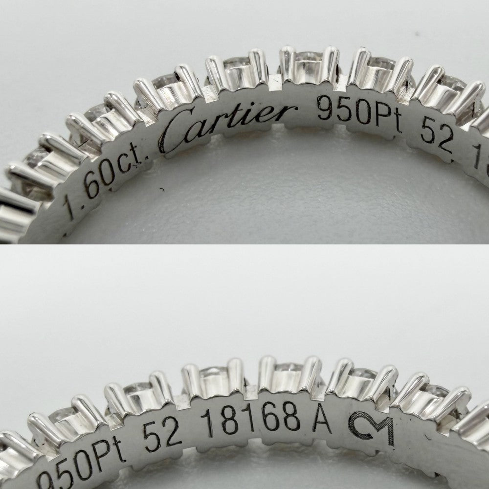 CARTIER カルティエ 指輪 フルエタニティ デスティネ リング ジュエリー アクセサリー パヴェ 52サイズ Pt950プラチナ ダイヤモンド 約11.5号 レディース 約3.4g【中古品】