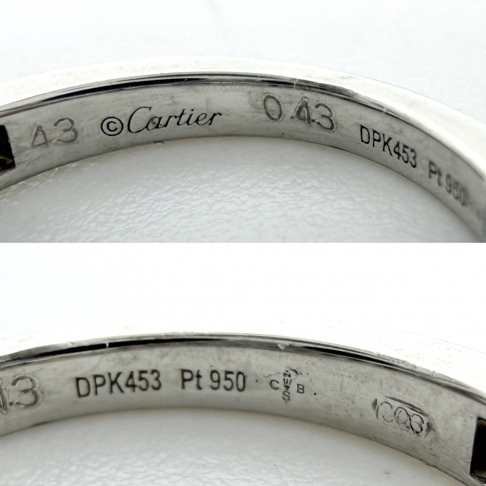 CARTIER カルティエ 指輪 1895 ソリテールリング ジュエリー ハーフエタニティ 43サイズ Pt950プラチナ ダイヤモンド0.43ct 約3号 レディース 約3.2g【中古品】