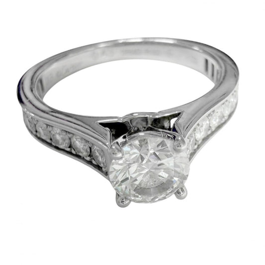 CARTIER カルティエ 指輪 1895 ソリテールリング ジュエリー ハーフエタニティ 43サイズ Pt950プラチナ ダイヤモンド0.43ct 約3号 レディース 約3.2g【中古品】