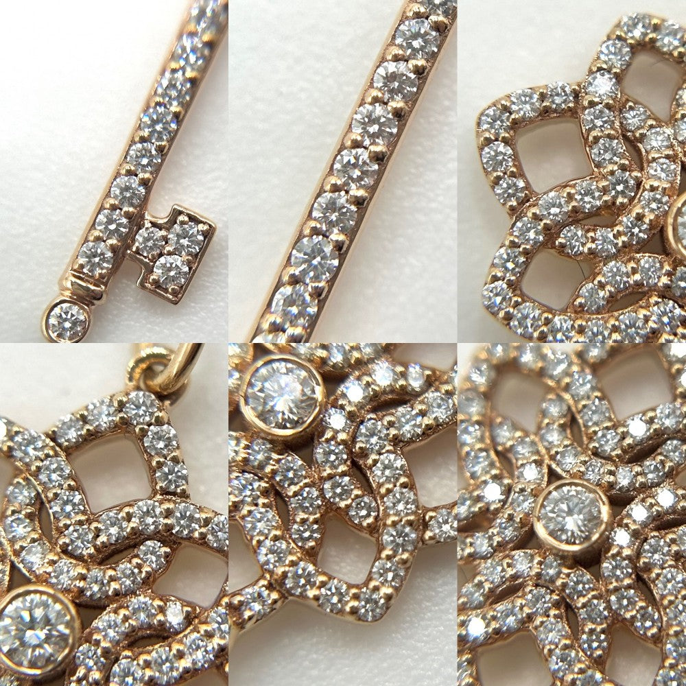 【開店SALE】 TIFFANY&Co. ティファニー ネックレス ペンダント ウォーブンキー ジュエリー アクセサリー 18金PG Au750 K18ピンクゴールド ダイヤモンド レディース 約4.5g【中古品】