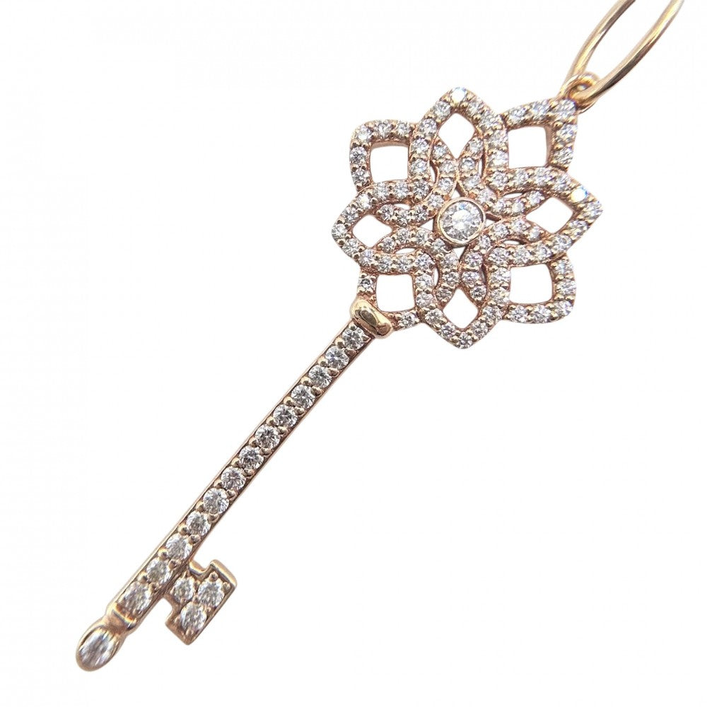 【開店SALE】 TIFFANY&Co. ティファニー ネックレス ペンダント ウォーブンキー ジュエリー アクセサリー 18金PG Au750 K18ピンクゴールド ダイヤモンド レディース 約4.5g【中古品】