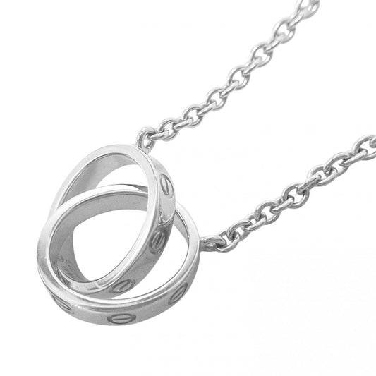 CARTIER カルティエ ネックレス ベビーラブ LOVE ジュエリー アクセサリー Au750 18金 ビス K18ホワイトゴールド シルバー レディース 約8.2g【中古品】