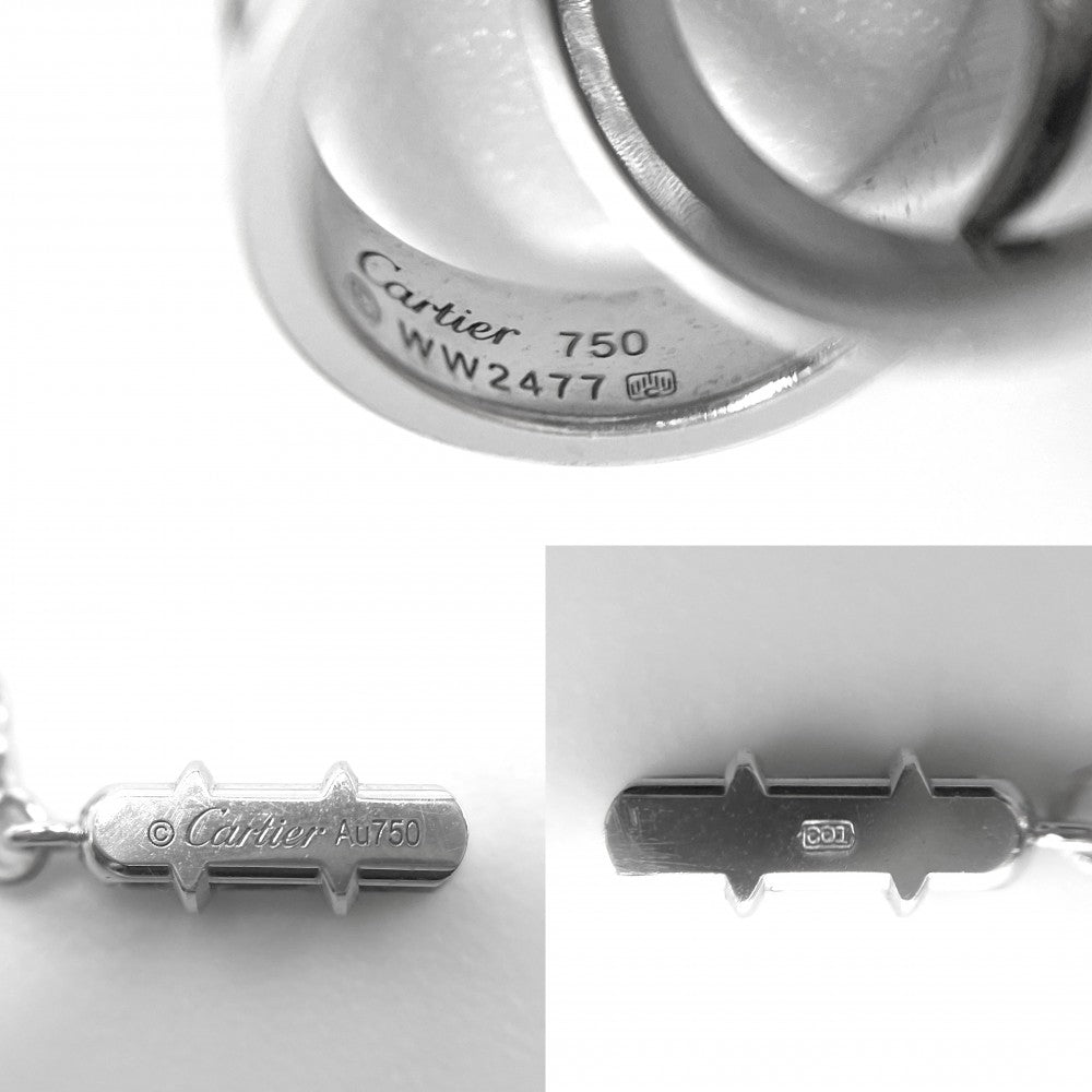CARTIER カルティエ ネックレス ベビーラブ LOVE ジュエリー アクセサリー Au750 18金 ビス K18ホワイトゴールド シルバー レディース 約8.2g【中古品】