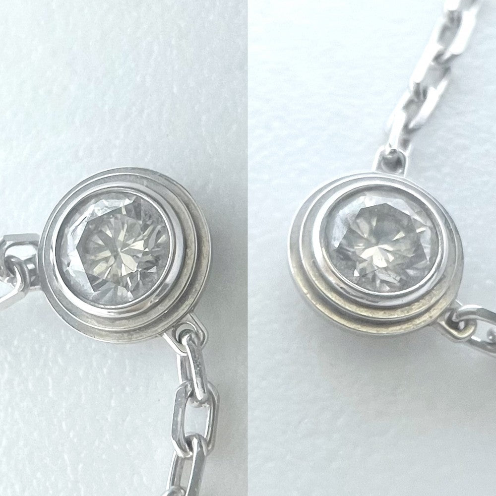 CARTIER カルティエ ネックレス ダム―ル スモールモデル 一粒ダイヤ SM 18金 750 ジュエリー K18ホワイトゴールド ダイヤモンド約0.09ct B7215900 シルバー レディース 約3.0g【中古品】