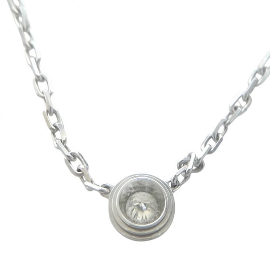 CARTIER カルティエ ネックレス ダム―ル スモールモデル 一粒ダイヤ SM 18金 750 ジュエリー K18ホワイトゴールド ダイヤモンド約0.09ct B7215900 シルバー レディース 約3.0g【中古品】