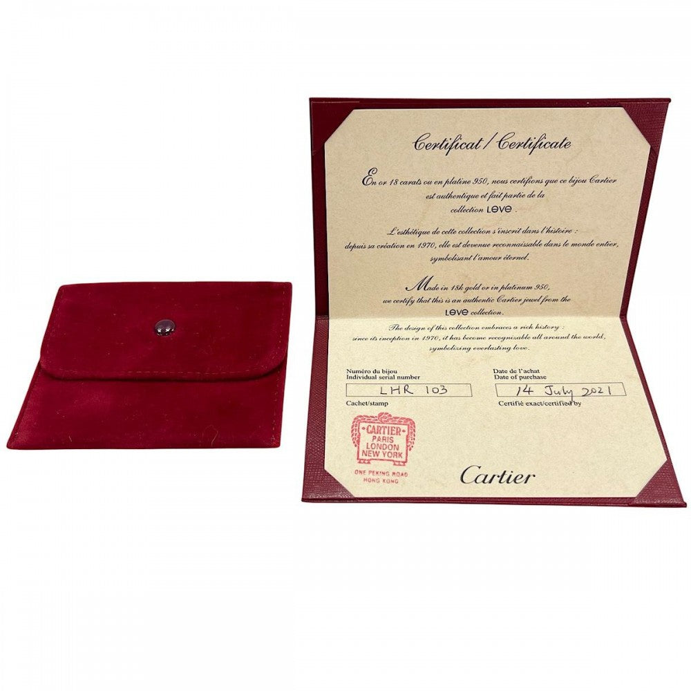 CARTIER カルティエ ネックレス ラブ スリーフープ ペンダント ジュエリー Au750 アクセサリー K18ピンクゴールド K18ホワイトゴールド ダイヤモンド レディース 約8.8g【中古品】