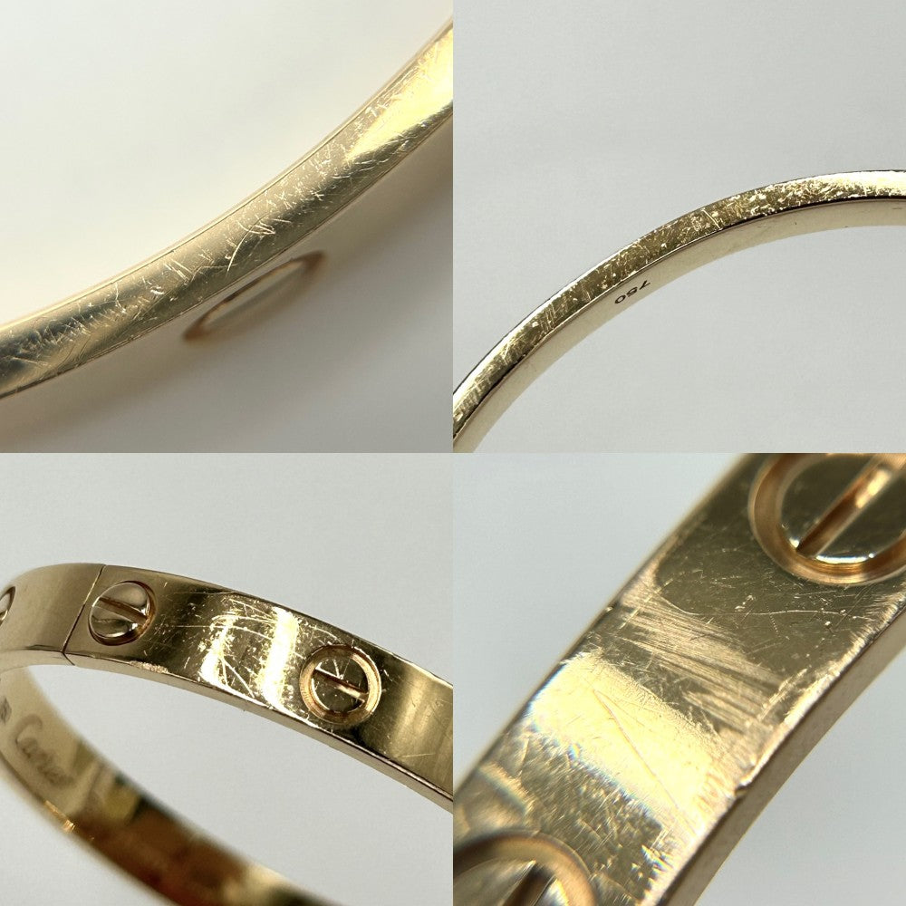 CARTIER カルティエ バングル ラブ ブレスレット ジュエリー アクセサリー LOVE Au750 18金YG 16サイズ メンズ レディース K18イエローゴールド B6016216 ユニセックス 約29.0g【中古品】