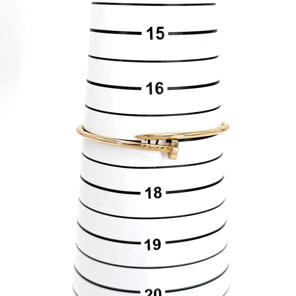 【開店SALE】 CARTIER カルティエ バングル ブレスレット ジュストアンクル 釘 18金PG Au750 ジュエリー アクセサリー 17サイズ K18ピンクゴールド レディース 約9.7g【中古品】