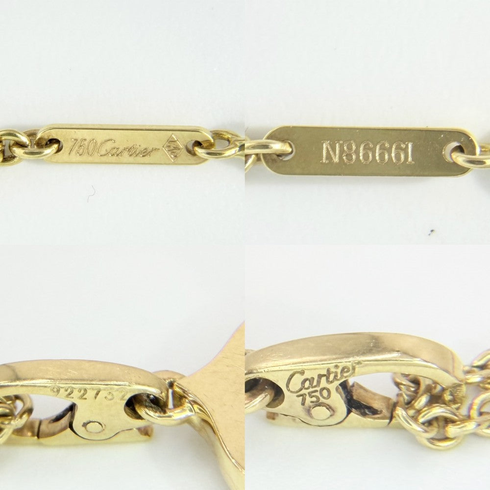 【開店SALE】 CARTIER カルティエ ネックレス アイラブユー ペンダントトップ ジュエリー アクセサリー Au750 18金YG K18イエローゴールド ゴールド レディース 約13.8g【中古品】