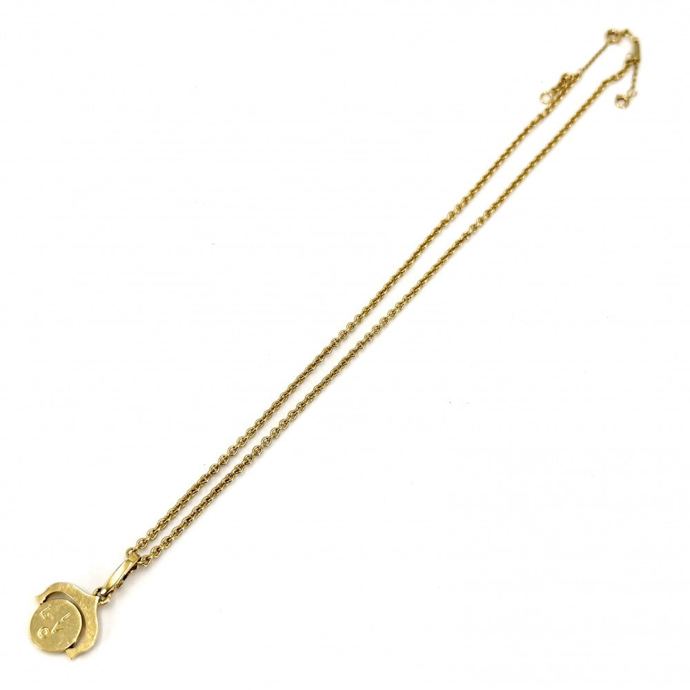 【開店SALE】 CARTIER カルティエ ネックレス アイラブユー ペンダントトップ ジュエリー アクセサリー Au750 18金YG K18イエローゴールド ゴールド レディース 約13.8g【中古品】