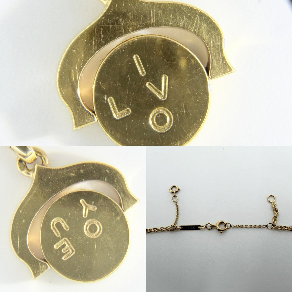 【開店SALE】 CARTIER カルティエ ネックレス アイラブユー ペンダントトップ ジュエリー アクセサリー Au750 18金YG K18イエローゴールド ゴールド レディース 約13.8g【中古品】