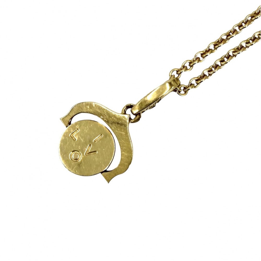 【開店SALE】 CARTIER カルティエ ネックレス アイラブユー ペンダントトップ ジュエリー アクセサリー Au750 18金YG K18イエローゴールド ゴールド レディース 約13.8g【中古品】