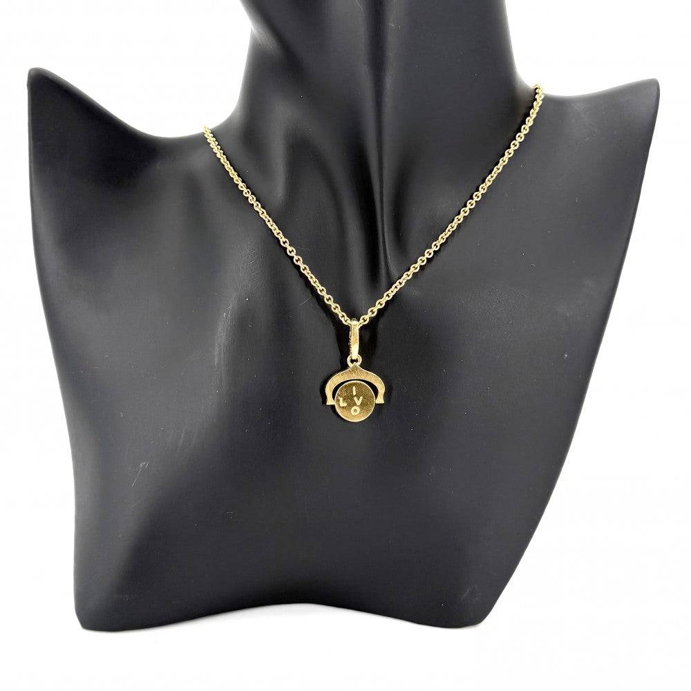 【開店SALE】 CARTIER カルティエ ネックレス アイラブユー ペンダントトップ ジュエリー アクセサリー Au750 18金YG K18イエローゴールド ゴールド レディース 約13.8g【中古品】