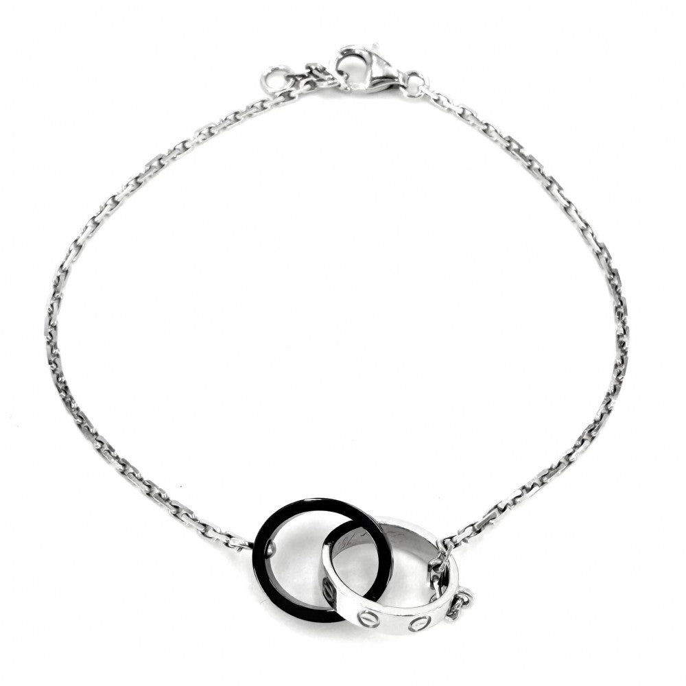 CARTIER カルティエ ブレスレット ベビーラブ ジュエリー アクセサリー Au750 18金WG K18ホワイトゴールド セラミック レディース 約3.6g【中古品】