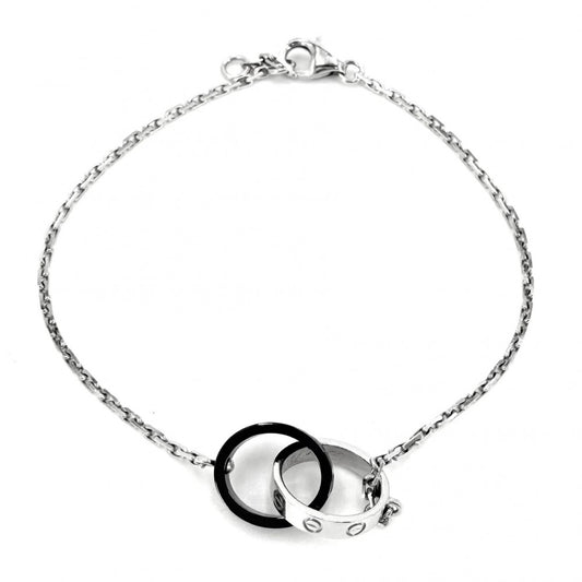 CARTIER カルティエ ブレスレット ベビーラブ ジュエリー アクセサリー Au750 18金WG K18ホワイトゴールド セラミック レディース 約3.6g【中古品】