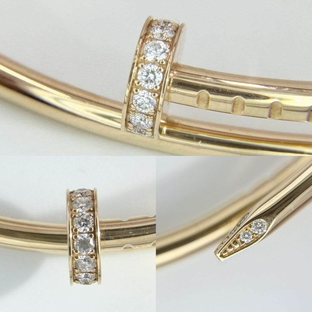 【開店SALE】 CARTIER カルティエ バングル ブレスレット ジュストアンクル スモールモデル 釘 18金PG Au750 ジュエリー アクセサリー 16サイズ K18ピンクゴールド ダイヤモンド レディース 約9.0g【中古品】