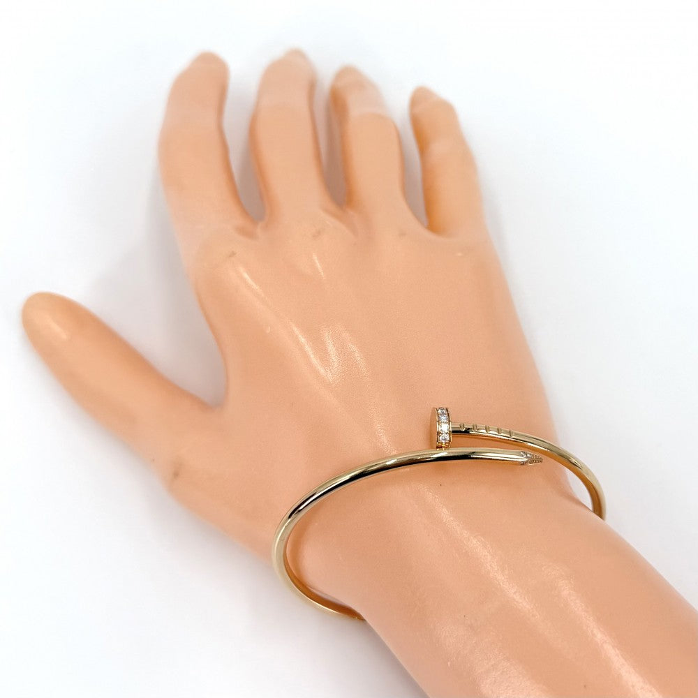 【開店SALE】 CARTIER カルティエ バングル ブレスレット ジュストアンクル スモールモデル 釘 18金PG Au750 ジュエリー アクセサリー 16サイズ K18ピンクゴールド ダイヤモンド レディース 約9.0g【中古品】