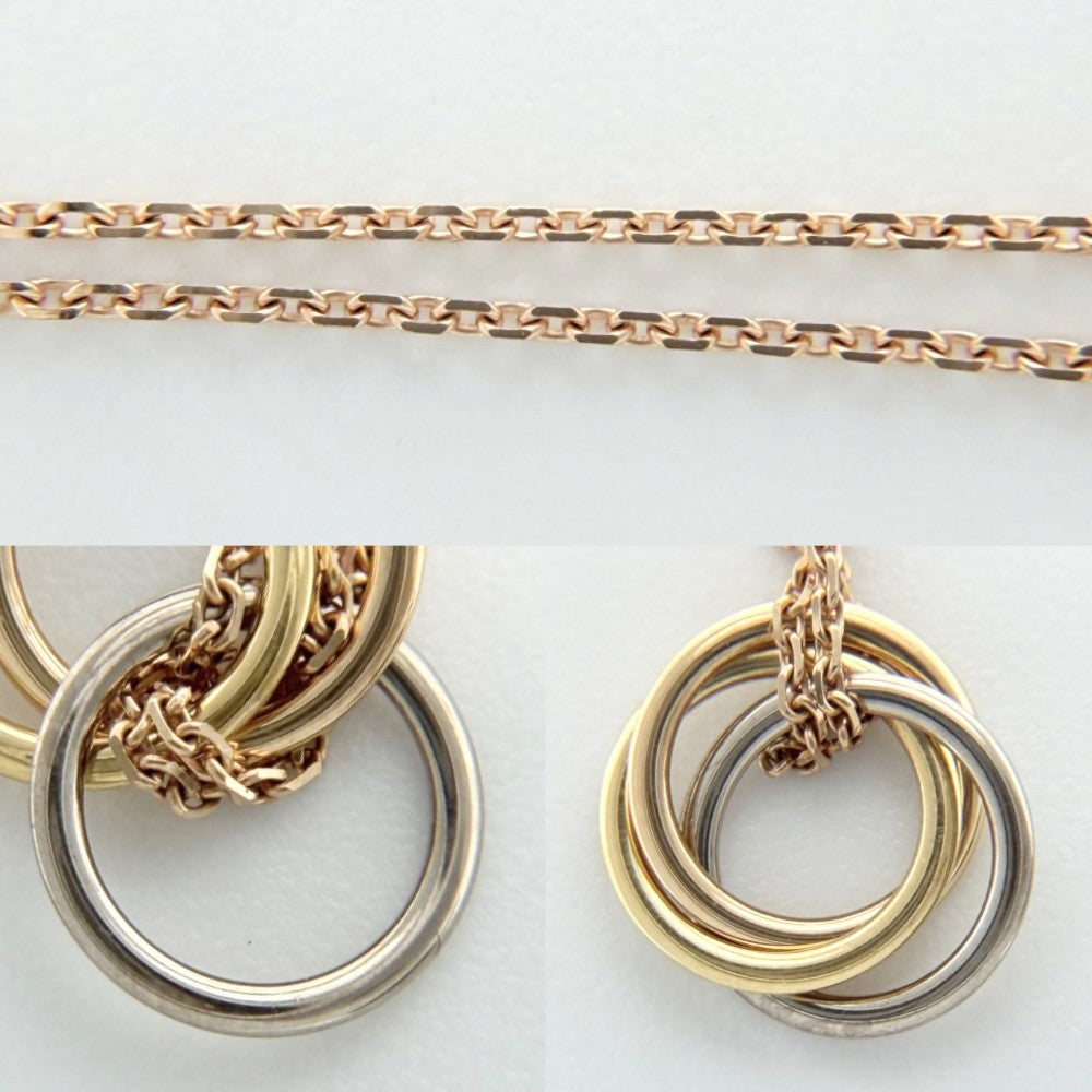 【開店SALE】 CARTIER カルティエ ネックレス トリニティ 3カラー ペンダント ジュエリー アクセサリー Au750 18金 K18ピンクゴールド K18イエローゴールド K18ホワイトゴールド ゴールド レディース 約3.9g【中古品】