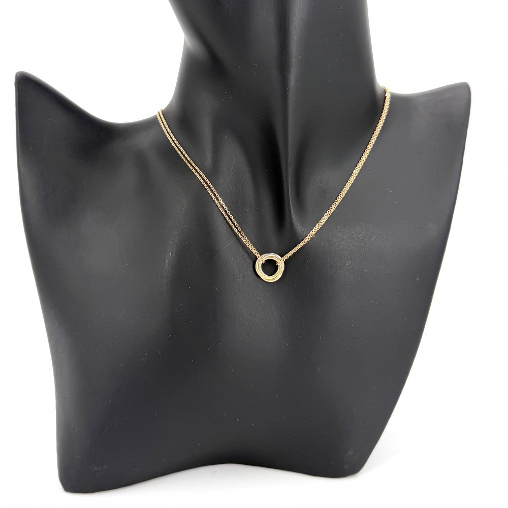 【開店SALE】 CARTIER カルティエ ネックレス トリニティ 3カラー ペンダント ジュエリー アクセサリー Au750 18金 K18ピンクゴールド K18イエローゴールド K18ホワイトゴールド ゴールド レディース 約3.9g【中古品】