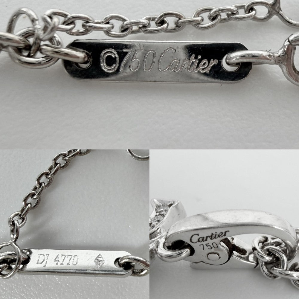 CARTIER カルティエ ネックレス フォルサ チェーン 2Cチャーム セット ペンダント 18金WG Au750 ジュエリー アクセサリー K18ホワイトゴールド ダイヤモンド レディース 約10.7g【中古品】
