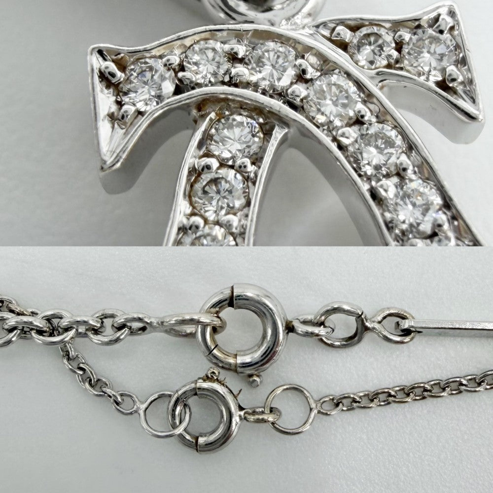 CARTIER カルティエ ネックレス フォルサ チェーン 2Cチャーム セット ペンダント 18金WG Au750 ジュエリー アクセサリー K18ホワイトゴールド ダイヤモンド レディース 約10.7g【中古品】