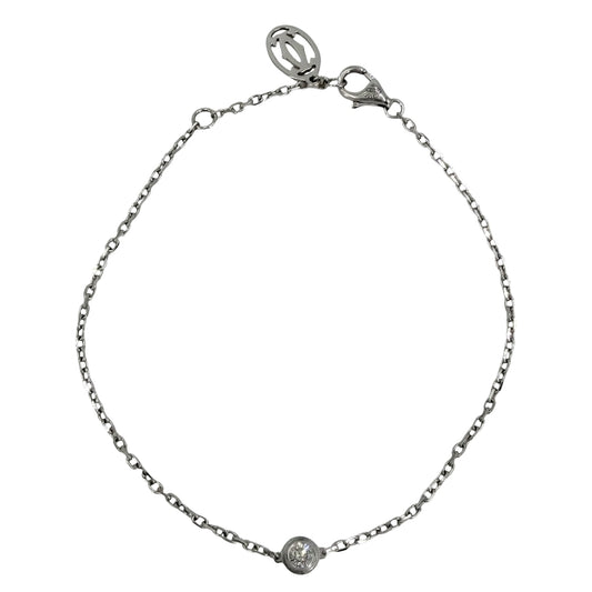 CARTIER カルティエ ブレスレット ダムール スモール 一粒ダイヤ アクセサリー ジュエリー Au750 18金WG K18ホワイトゴールド ダイヤモンド レディース 約2.3g【中古品】