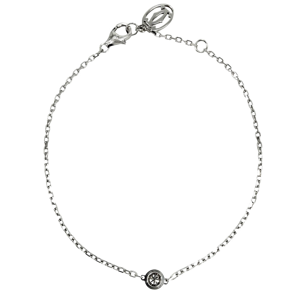 CARTIER カルティエ ブレスレット ダムール スモール 一粒ダイヤ アクセサリー ジュエリー Au750 18金WG K18ホワイトゴールド ダイヤモンド レディース 約2.3g【中古品】