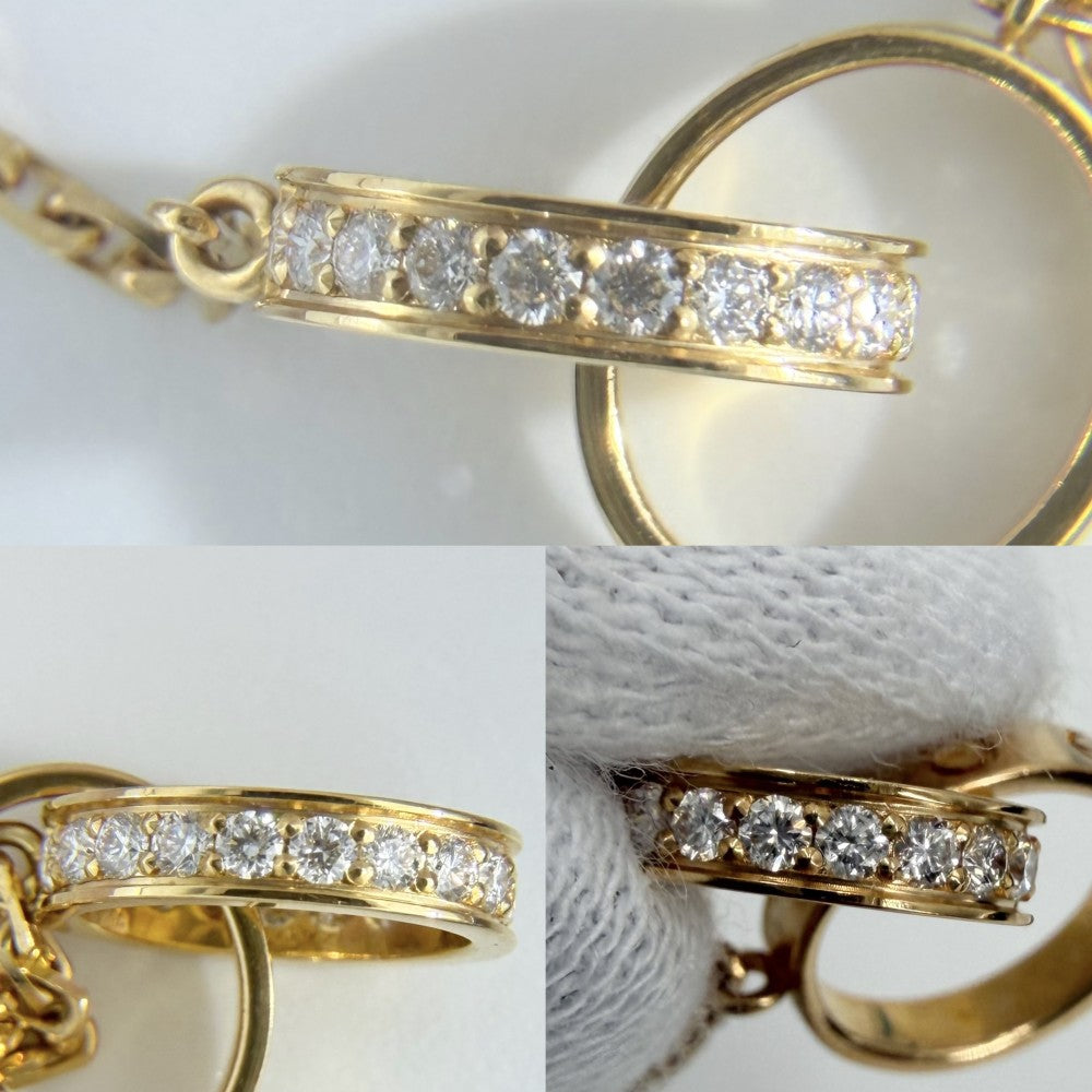 CARTIER カルティエ ネックレス ベビーラブ LOVE ジュエリー アクセサリー Au750 18金YG ビス K18イエローゴールド ダイヤモンド レディース 約6.1g【中古品】