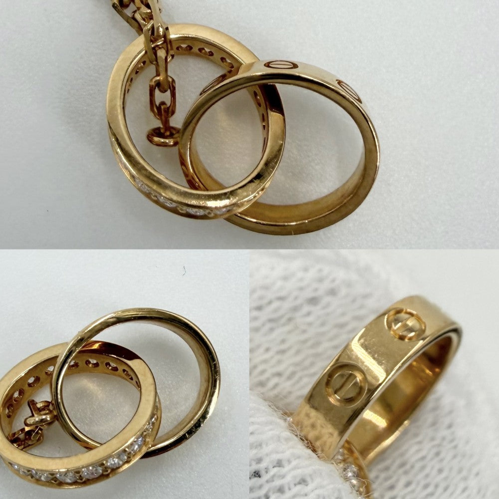 CARTIER カルティエ ネックレス ベビーラブ LOVE ジュエリー アクセサリー Au750 18金YG ビス K18イエローゴールド ダイヤモンド レディース 約6.1g【中古品】
